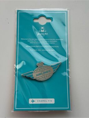 Jellycat Airlines Enamel Pin Harrods Exclusive Winged Globe Wings NWT Sealed